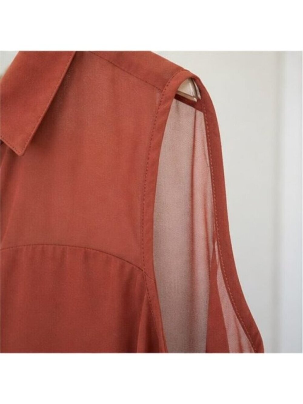 Rust Ruffle Blouse - Picture 4 of 5